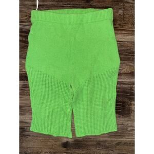 Nanushka Tae Crochet Knit Cycling Shorts Lime Green Cotton Blend Size S $526